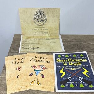 Hogwarts Themed Christmas Card Set And Hogwarts Letter